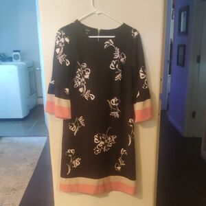 Floral Black and Pink Dress Size 6 ALFANI